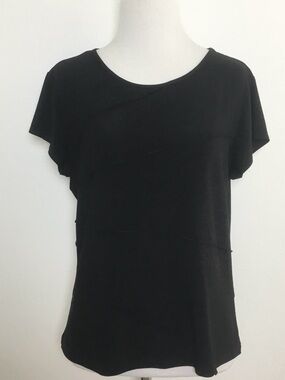 Susan Lawrence | Black Short-Sleeve Top